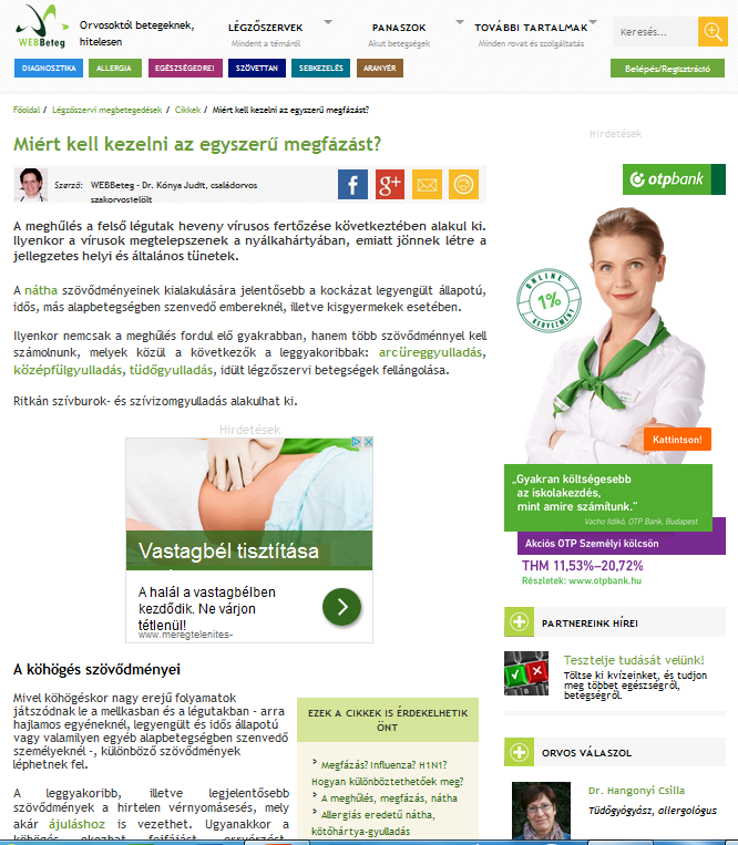 1. Célzott bannerkampány Téma szponzoráció Prémium hirdetési felület Asztali: 300x600px (half page banner) Mobil: 320x110px (mobil banner) Az oldal felső, hajtás feletti része.