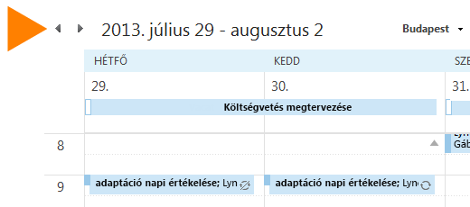 A naptár megosztása A naptár megosztása a szervezetben Exchange Server-alapú levelezést használó személyekkel A naptárak testreszabása és használata Közvetlenül az aktuális napra léphet, vagy