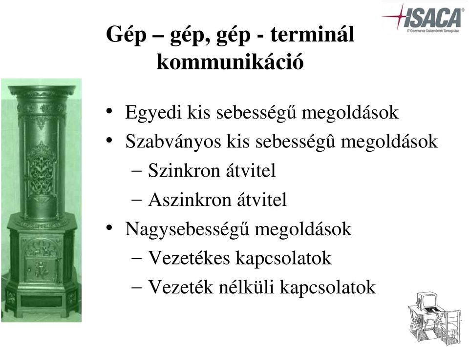 megoldások Szinkron átvitel Aszinkron átvitel