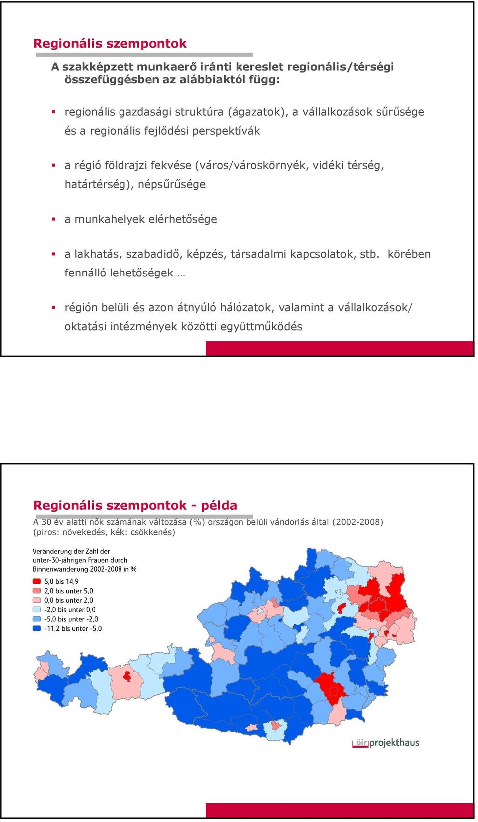 elérhetősége a lakhatás, szabadidő, képzés, társadalmi kapcsolatok, stb.