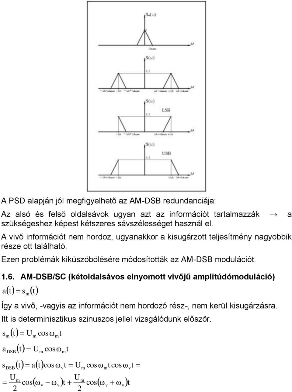 Ezen probléák kiküzöböléére ódoíoák z M-DSB oduláció..6.