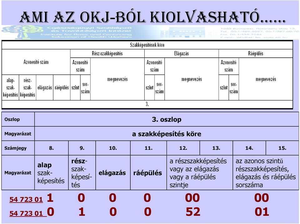 Magyarázat alap szakképesítés részszakképesítés elágazás ráépülés a részszakképesítés