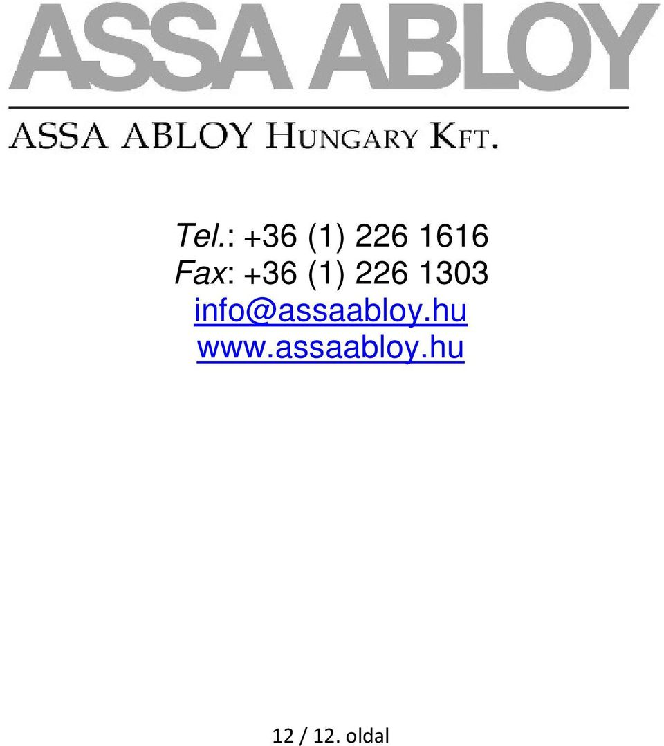 info@assaabloy.hu www.