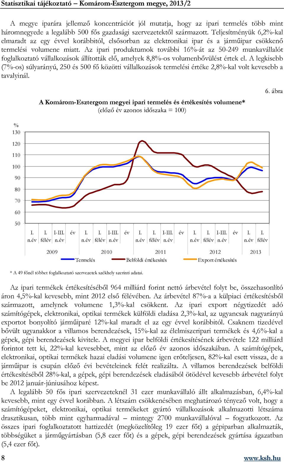 Az ipari produktumok további 16%-át az 50-249 munkavállalót foglalkoztató vállalkozások állították elő, amelyek 8,8%-os volumenbővülést értek el.