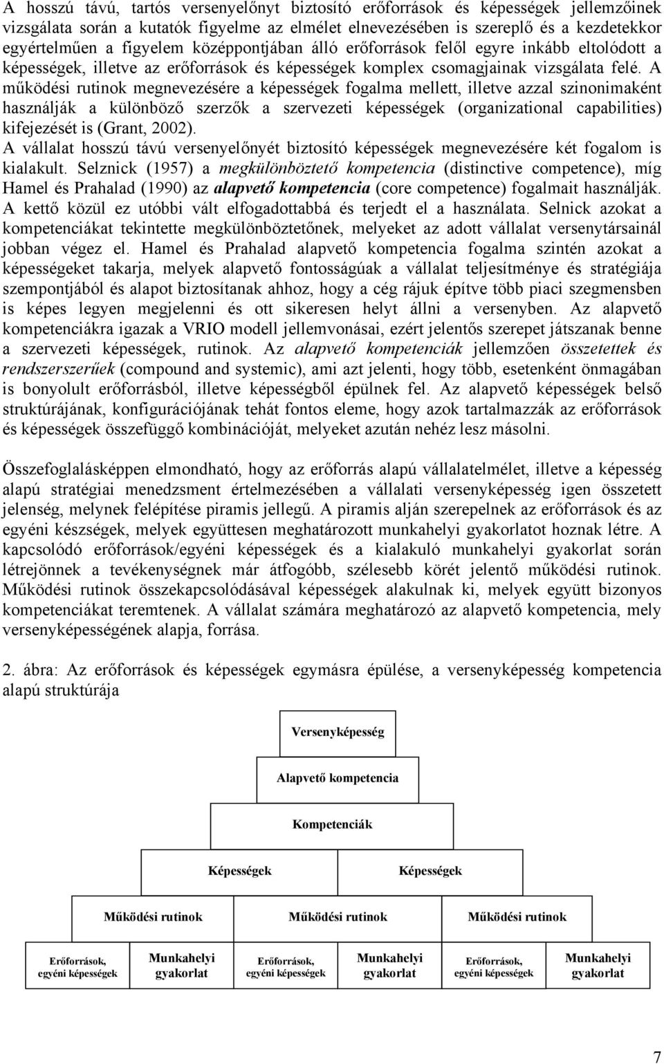 A működési rutinok megnevezésére a képességek fogalma mellett, illetve azzal szinonimaként használják a különböző szerzők a szervezeti képességek (organizational capabilities) kifejezését is (Grant,
