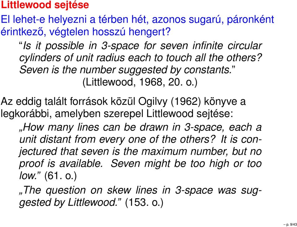 (Littlewood, 1968, 20. o.