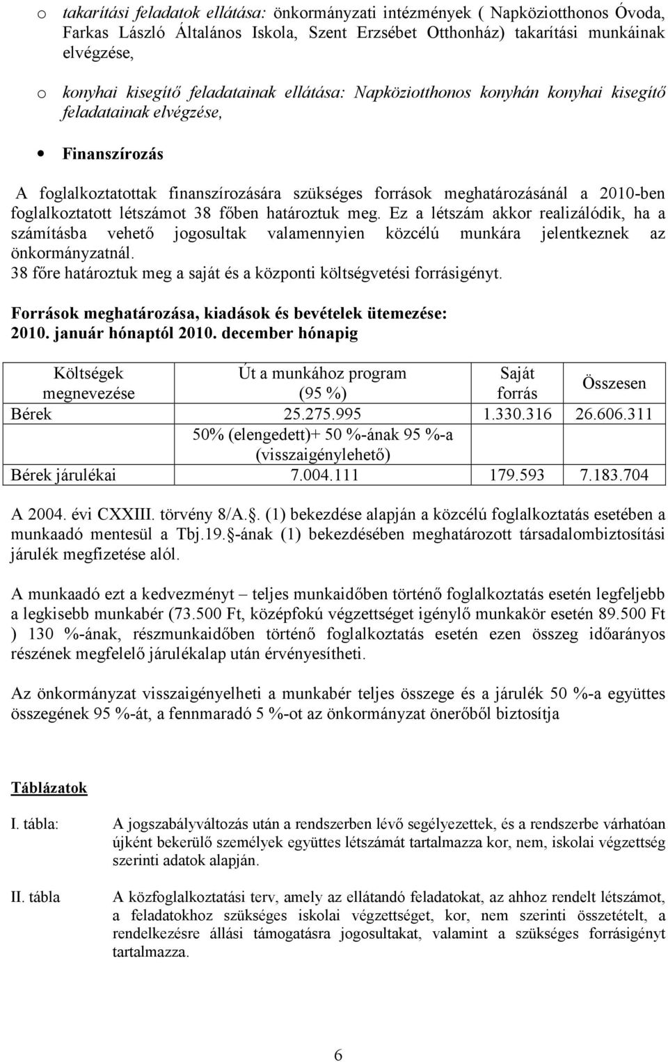 határztuk meg. Ez a létszám akkr realizálódik, ha a számításba vehető jgsultak valamennyien közcélú munkára jelentkeznek az önkrmányzatnál.