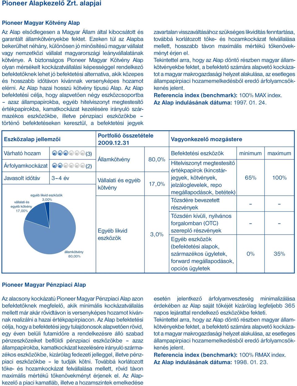 A biztonságos Pioneer Magyar Kötvény Alap olyan mérsékelt kockázatvállalási képességgel rendelkező be fektetőknek lehet jó befektetési alternatíva, akik közepes és hosszabb időtávon kívánnak