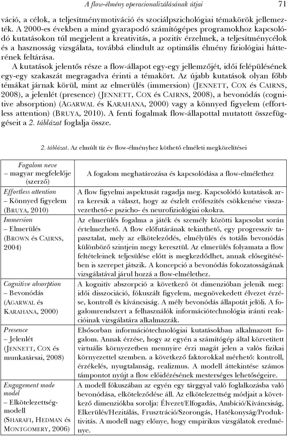 az optimális élmény fiziológiai hátterének feltárása. A kutatások jelentős része a flow-állapot egy-egy jellemzőjét, idői felépülésének egy-egy szakaszát megragadva érinti a témakört.