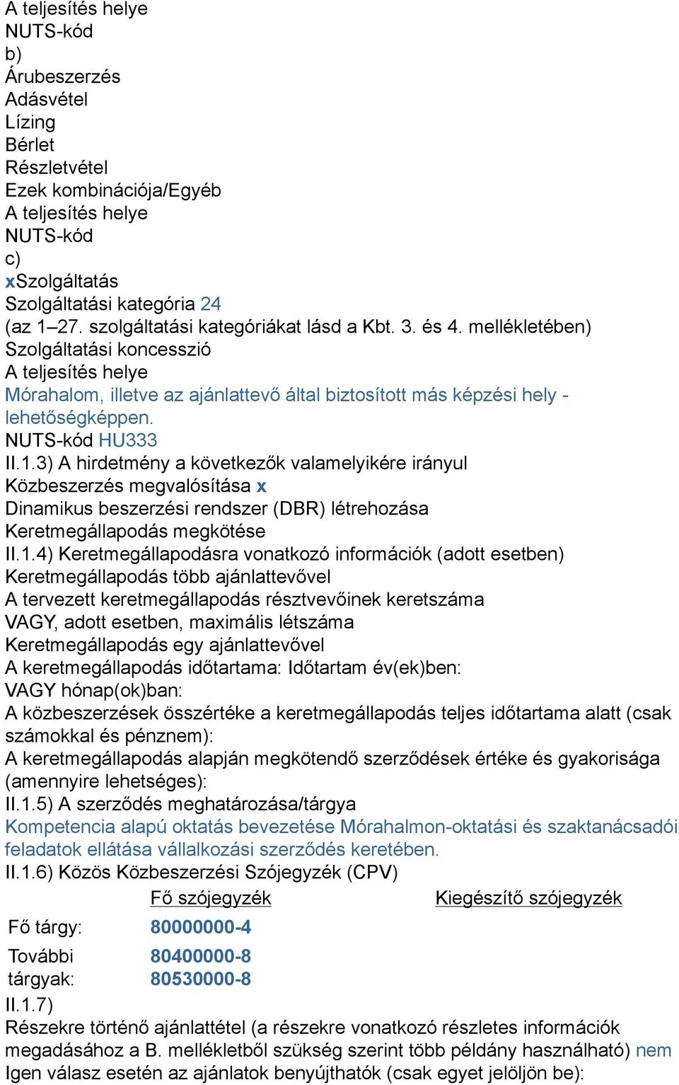 NUTS-kód HU333 II.1.