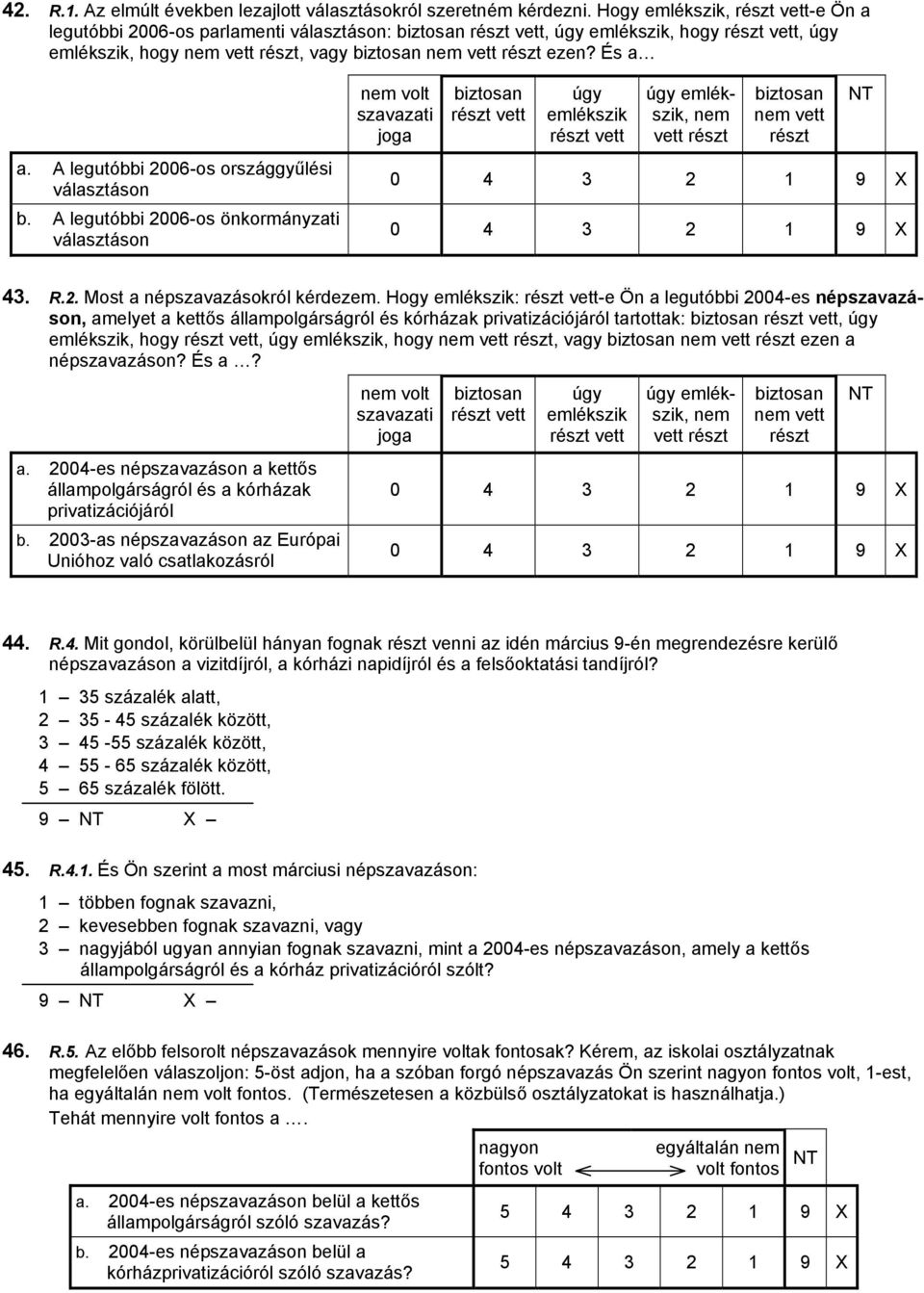 És a a. A legutóbbi 2006-os országgyűlési választáson b.