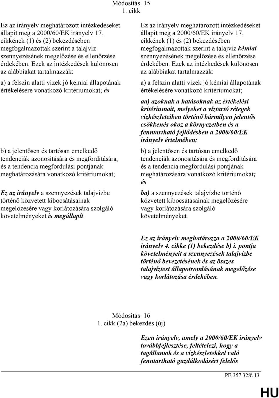 Ezek az intézkedések különösen az alábbiakat tartalmazzák: a) a felszín alatti vizek jó kémiai állapotának értékelésére vonatkozó kritériumokat; és b) a jelentősen és tartósan emelkedő tendenciák