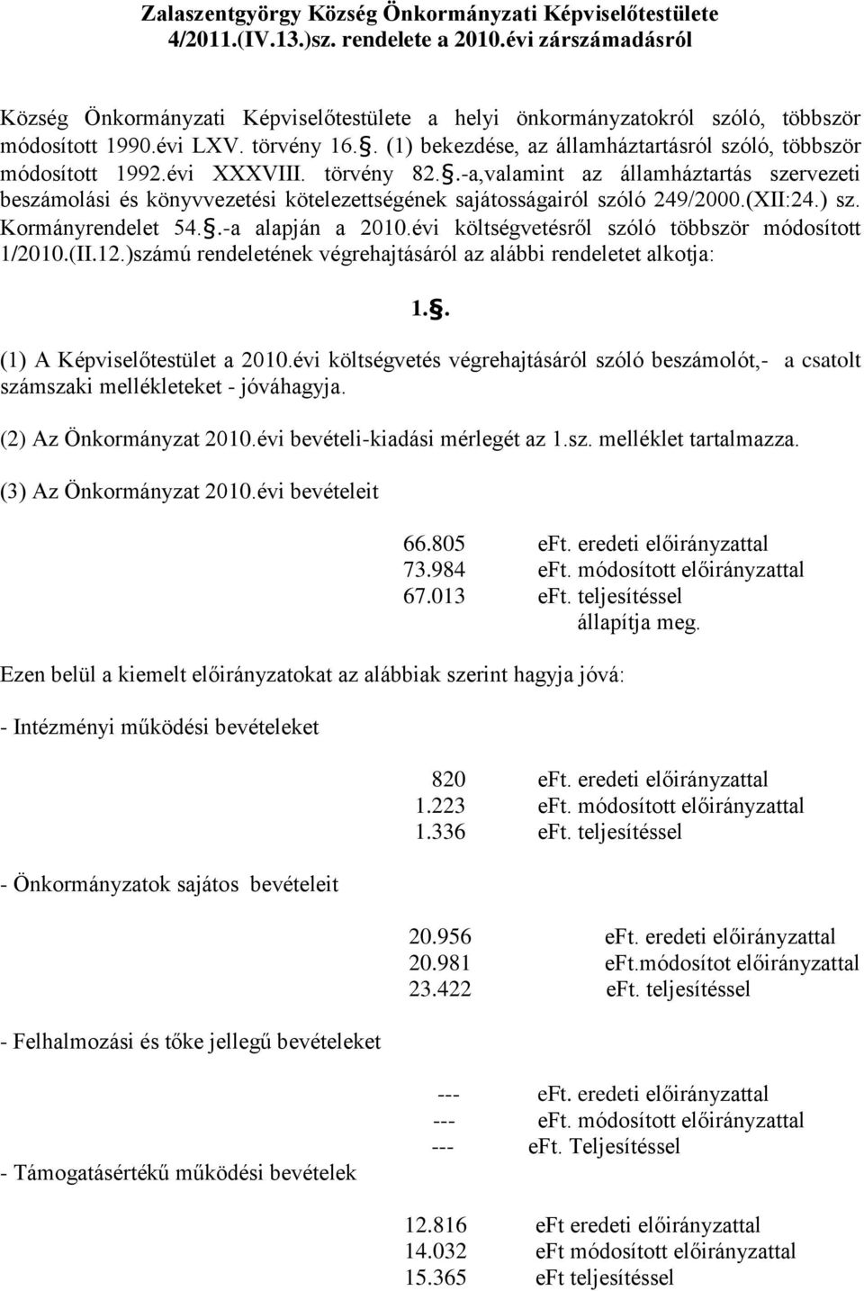 .-a,valamint az államháztartás szervezeti beszámolási és könyvvezetési kötelezettségének sajátosságairól szóló 249/2000.(XII:24.) sz. Kormányrendelet 54.