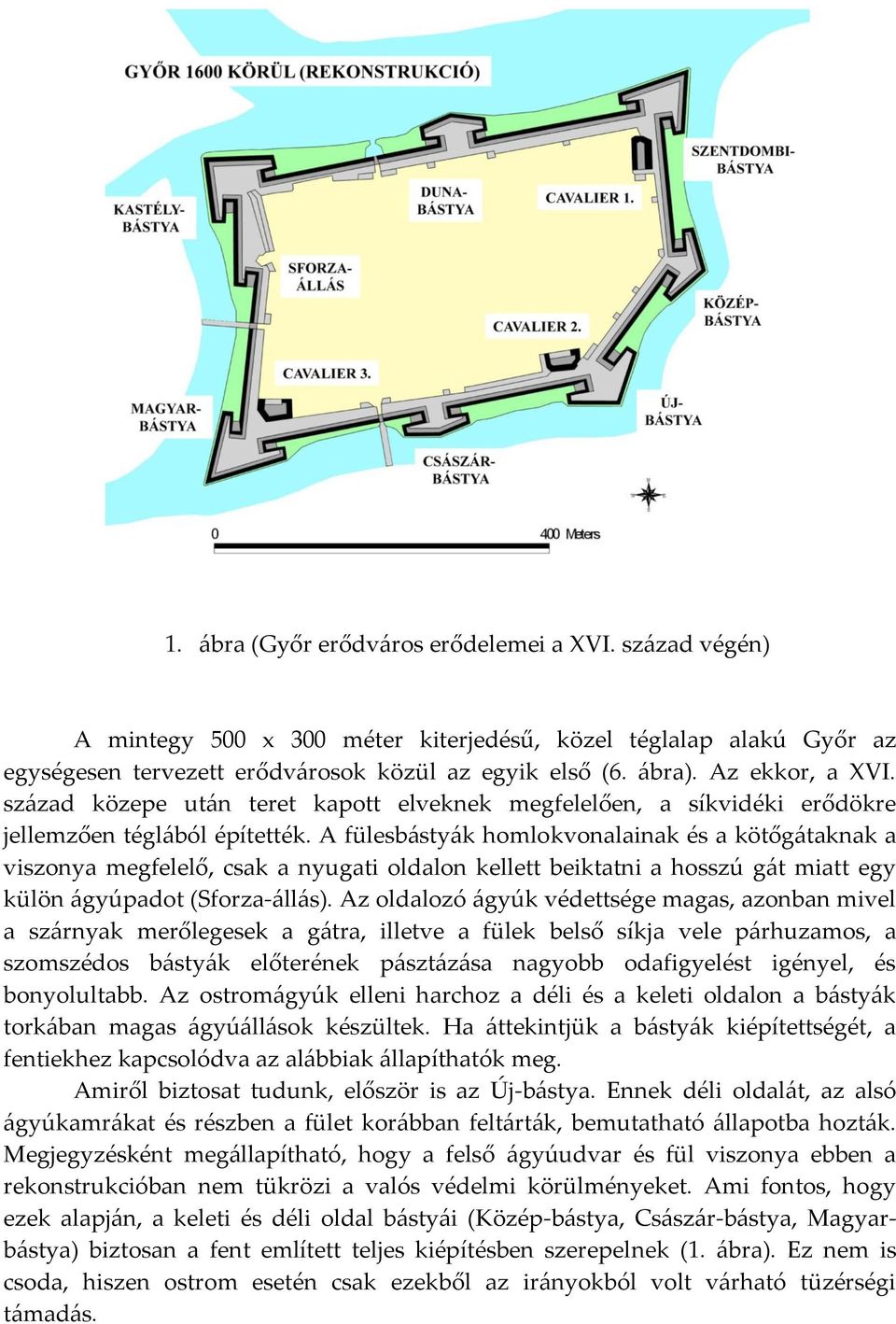A fülesb{sty{k homlokvonalainak és a kötőg{taknak a viszonya megfelelő, csak a nyugati oldalon kellett beiktatni a hosszú g{t miatt egy külön {gyúpadot (Sforza-{ll{s).