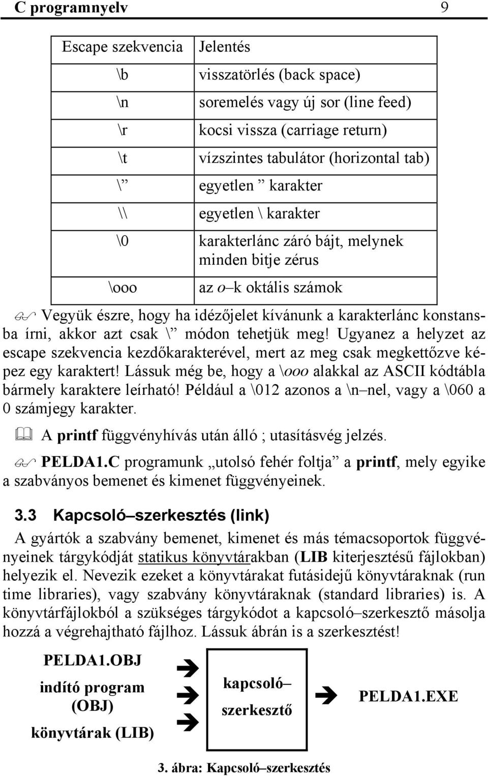 csak \ módon tehetjük meg! Ugyanez a helyzet az escape szekvencia kezdőkarakterével, mert az meg csak megkettőzve képez egy karaktert!