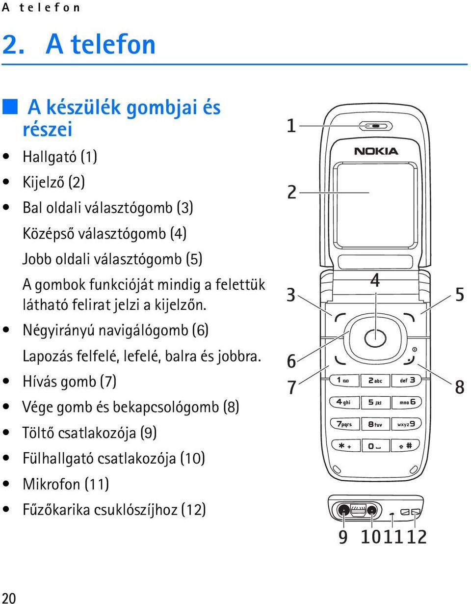 választógomb (4) Jobb oldali választógomb (5) A gombok funkcióját mindig a felettük látható felirat jelzi a