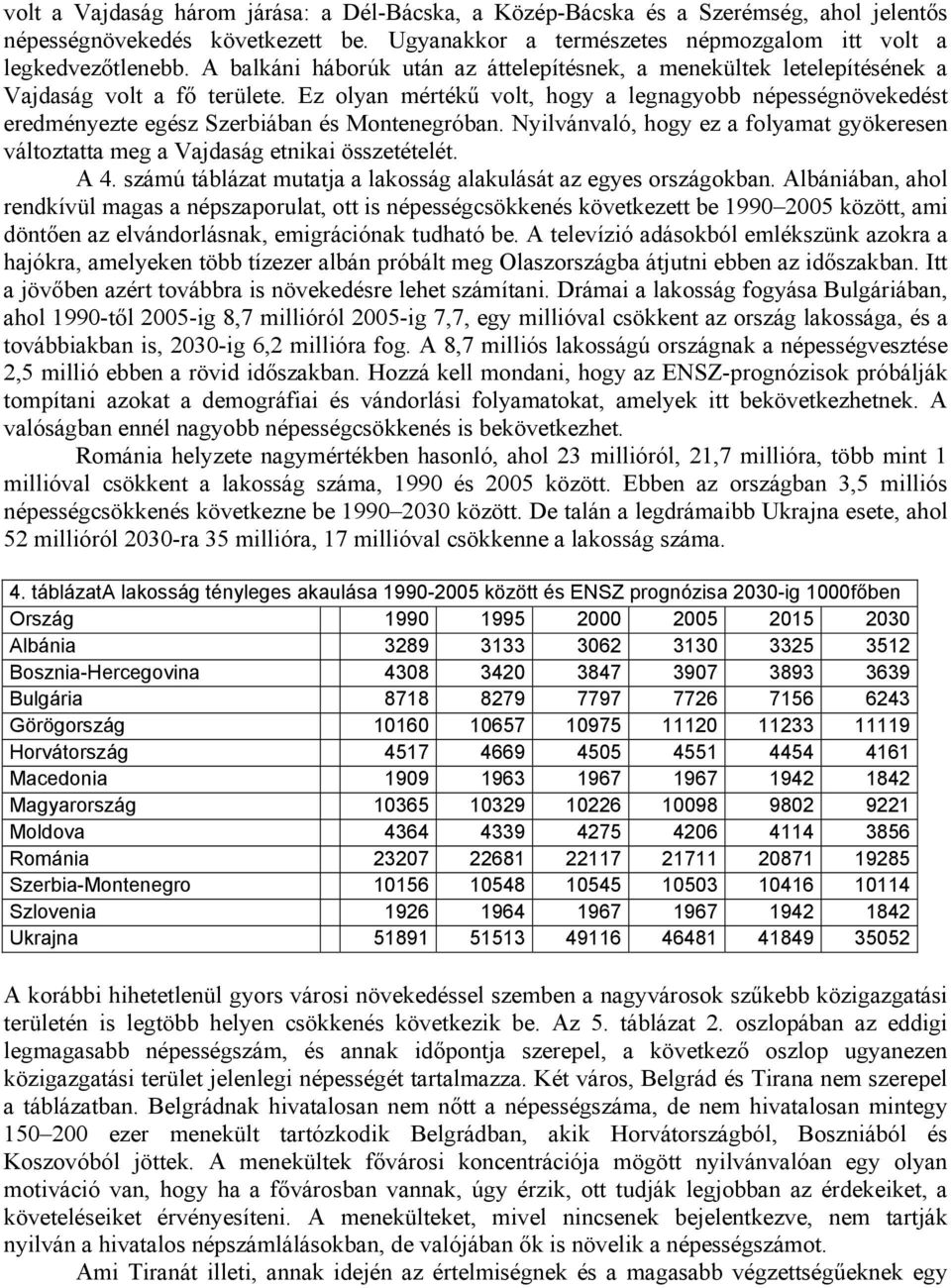 Ez olyan mértékű volt, hogy a legnagyobb népességnövekedést eredményezte egész Szerbiában és Montenegróban. Nyilvánvaló, hogy ez a folyamat gyökeresen változtatta meg a Vajdaság etnikai összetételét.