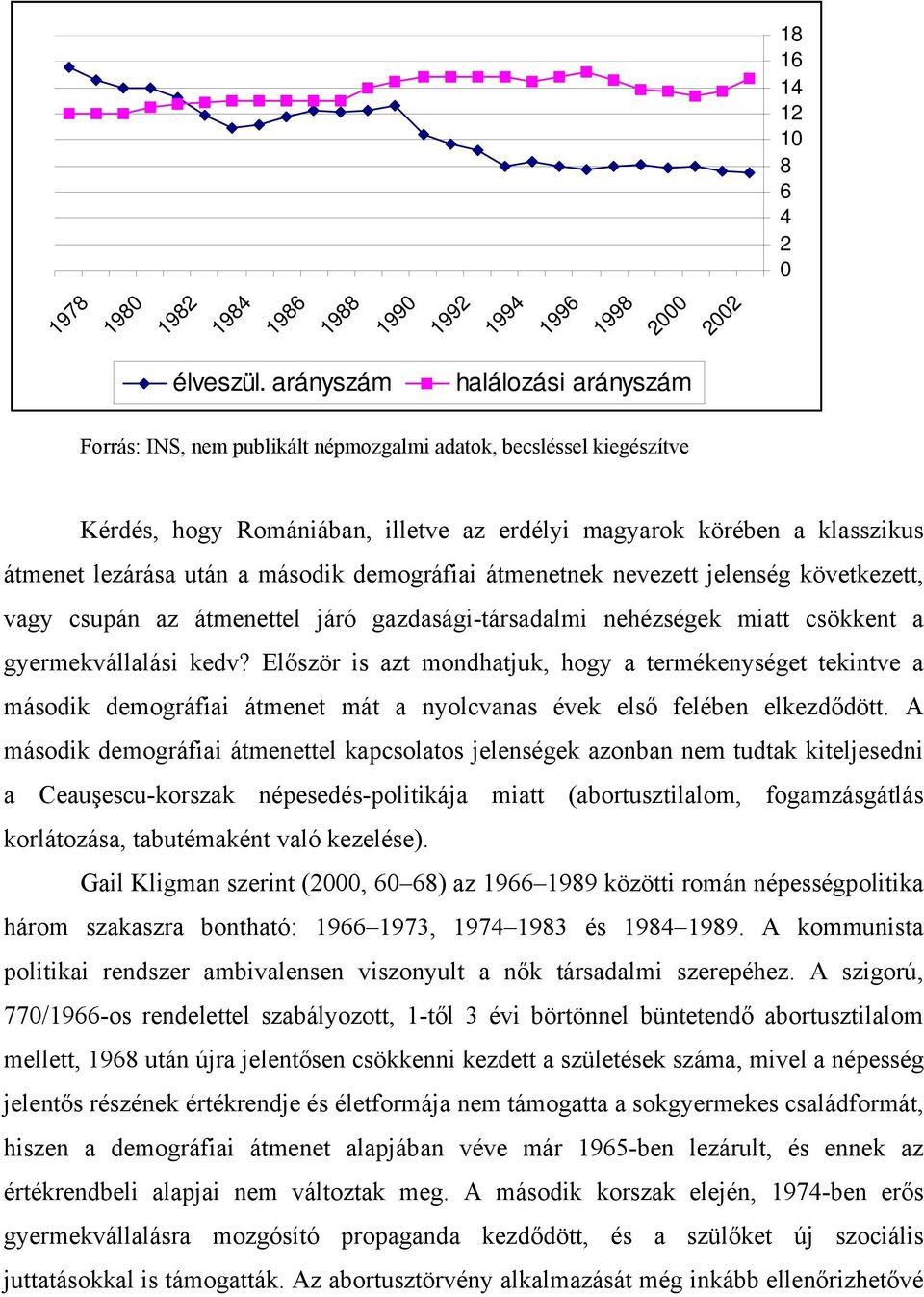 második demográfiai átmenetnek nevezett jelenség következett, vagy csupán az átmenettel járó gazdasági-társadalmi nehézségek miatt csökkent a gyermekvállalási kedv?