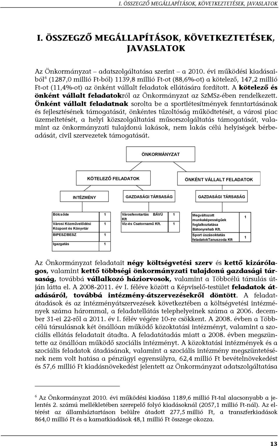 A kötelező és önként vállalt feladatokról az Önkormányzat az SzMSz-ében rendelkezett.