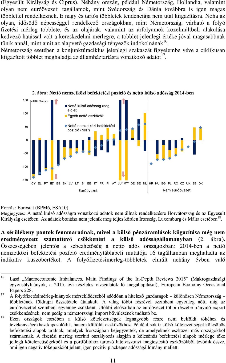 Noha az olyan, idősödő népességgel rendelkező országokban, mint Németország, várható a folyó fizetési mérleg többlete, és az olajárak, valamint az árfolyamok közelmúltbeli alakulása kedvező hatással