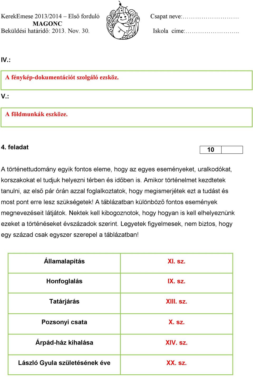 Amikor történelmet kezdtetek tanulni, az első pár órán azzal foglalkoztatok, hogy megismerjétek ezt a tudást és most pont erre lesz szükségetek!