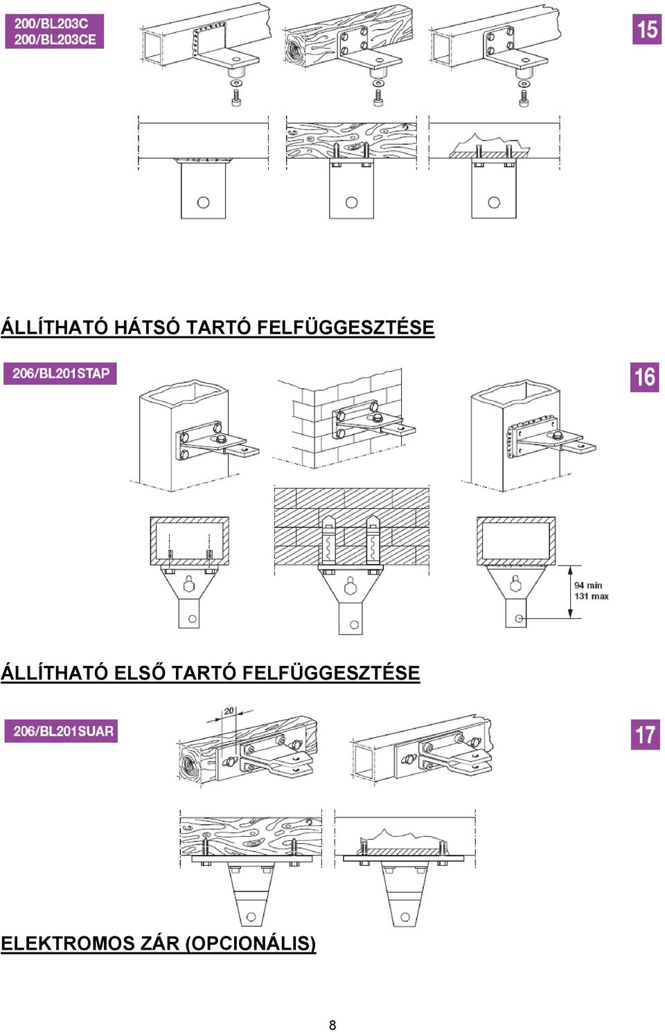 ELSŐ TARTÓ FELFÜGGESZTÉSE