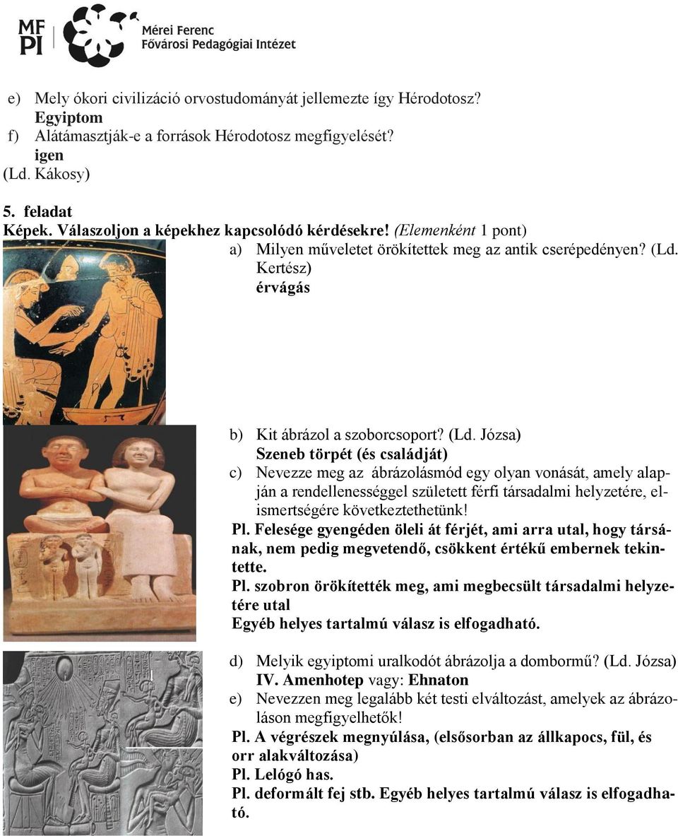 Kertész) érvágás b) Kit ábrázol a szoborcsoport? (Ld.