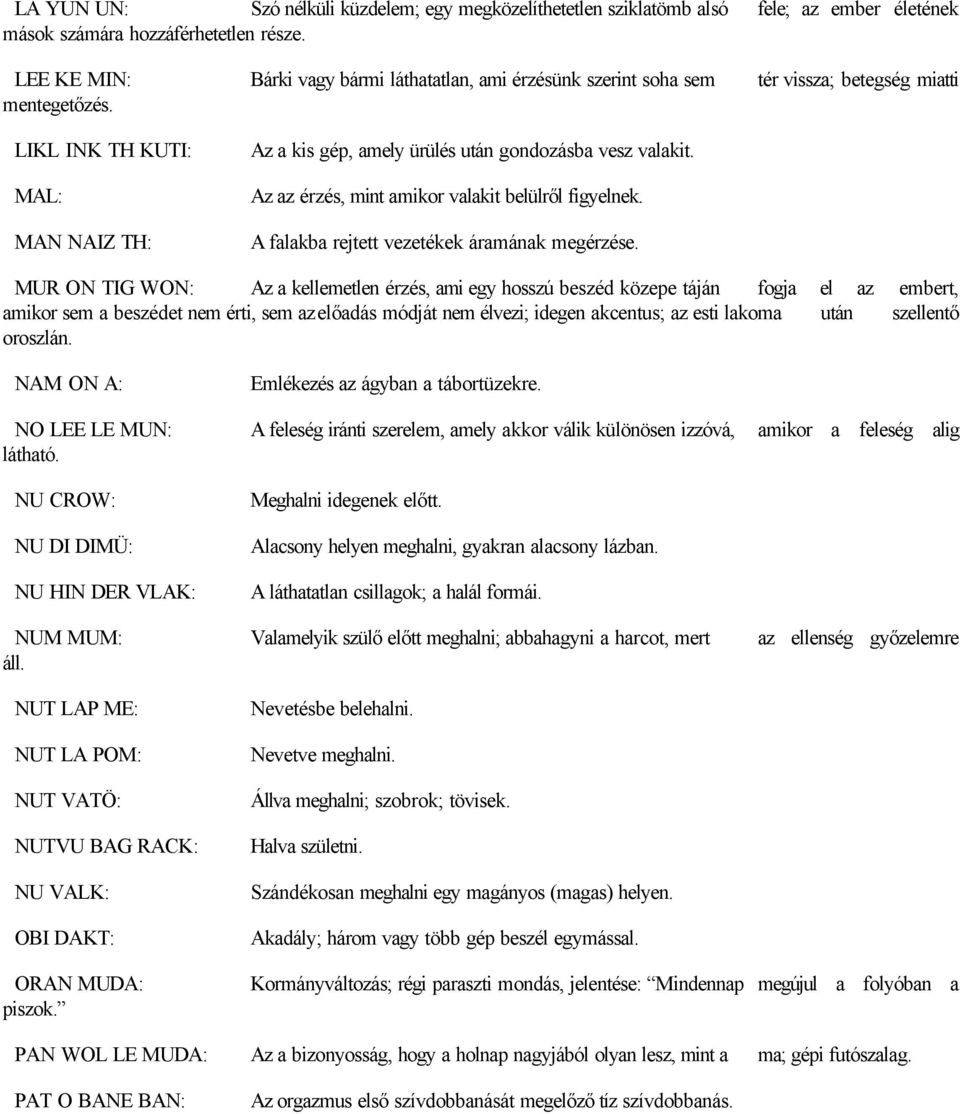 LIKL INK TH KUTI: MAL: MAN NAIZ TH: Az a kis gép, amely ürülés után gondozásba vesz valakit. Az az érzés, mint amikor valakit belülről figyelnek. A falakba rejtett vezetékek áramának megérzése.