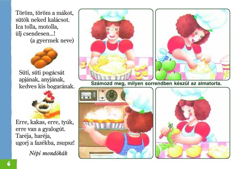 Számozd meg, milyen sorrendben készül az almatorta.