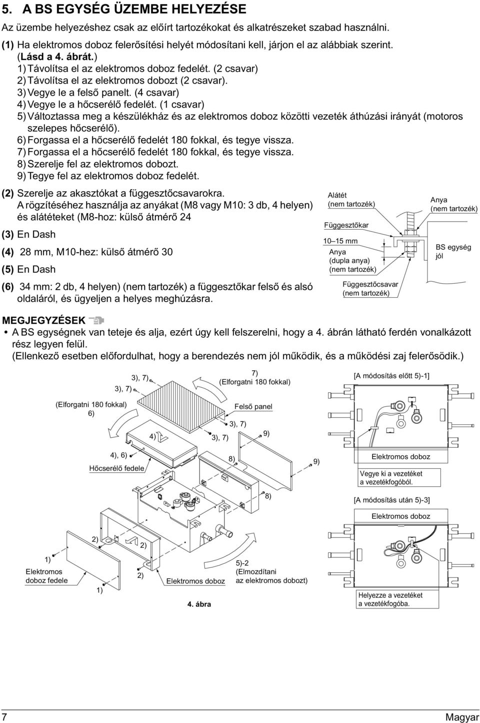 (2 csavar) 2) Távolítsa el az elektromos dobozt (2 csavar). 3) Vegye le a felső panelt. (4 csavar) 4) Vegye le a hőcserélő fedelét.