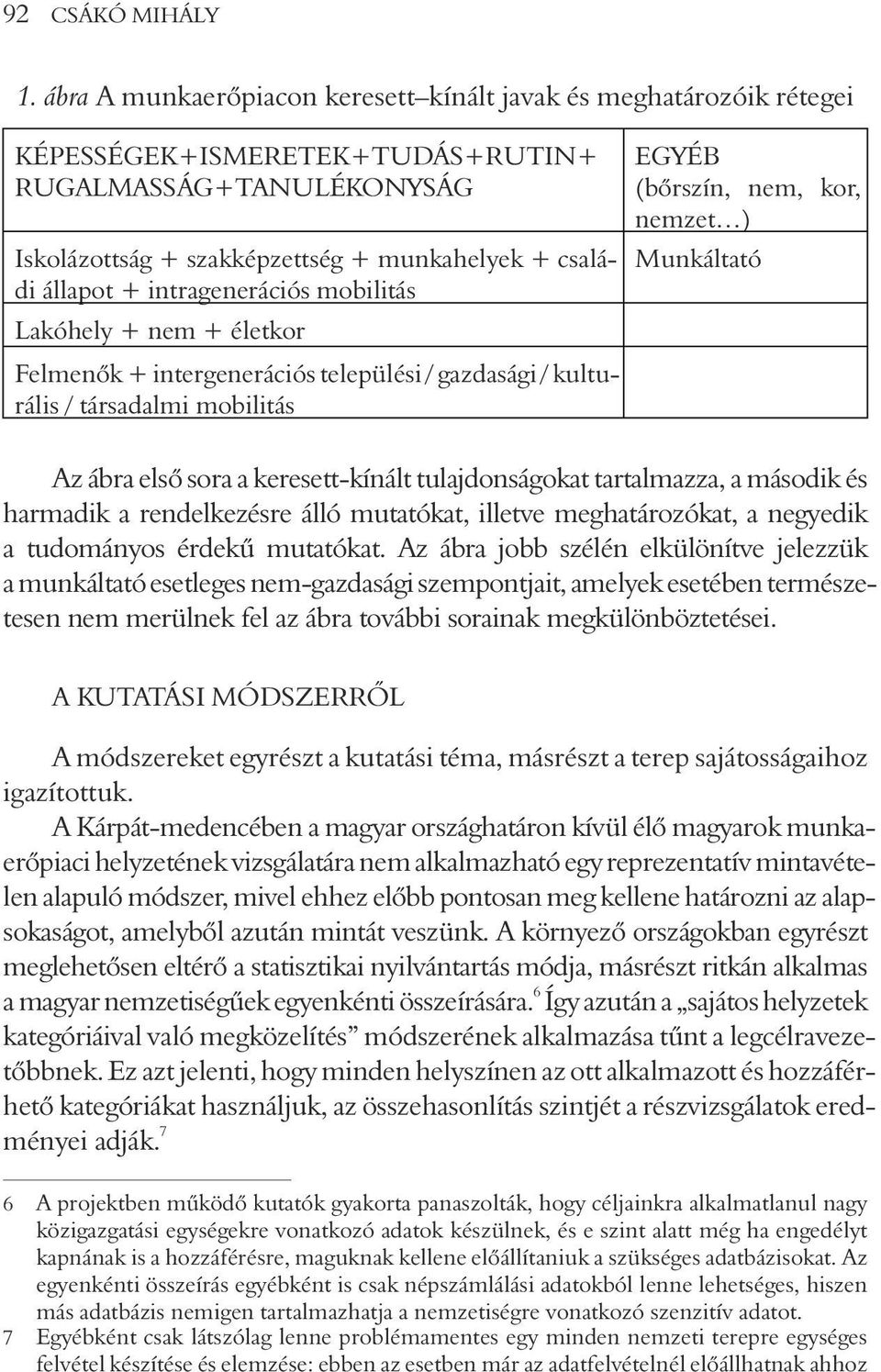 intragenerációs mobilitás Lakóhely + nem + életkor Felmenõk + intergenerációs települési / gazdasági / kulturális / társadalmi mobilitás EGYÉB (bõrszín, nem, kor, nemzet ) Munkáltató Az ábra elsõ