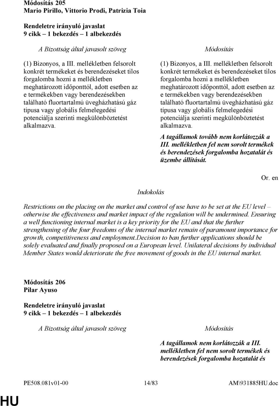 üvegházhatású gáz típusa vagy globális felmelegedési potenciálja szerinti megkülönböztetést alkalmazva. (1) Bizonyos, a III.