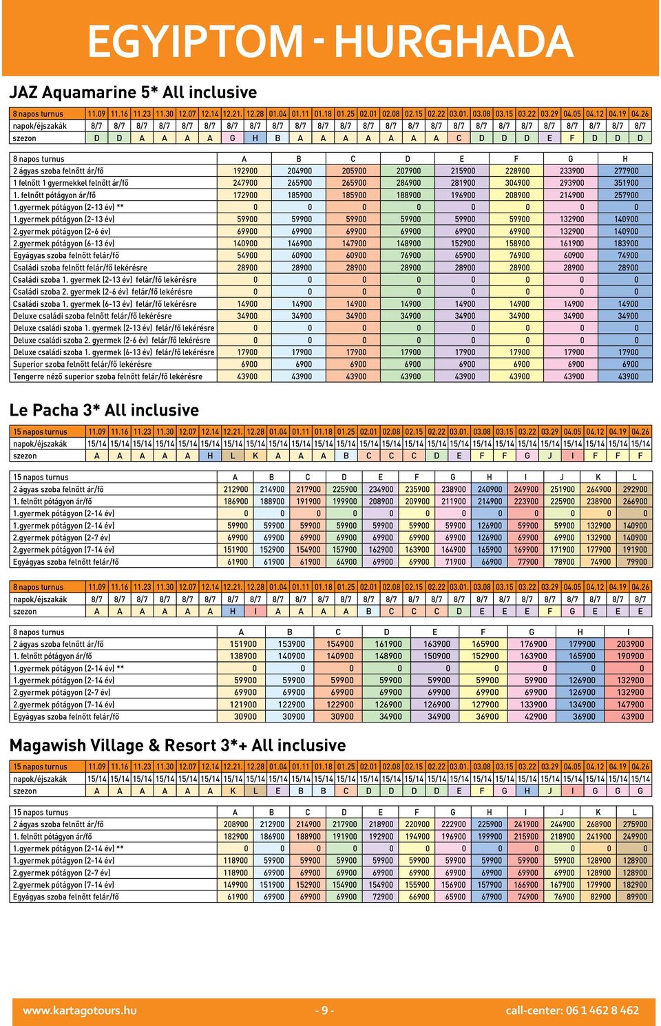 gyermek pótágyon (2-13 év) ** 0 0 0 0 0 0 0 0 1.gyermek pótágyon (2-13 év) 59900 59900 59900 59900 59900 59900 132900 140900 2.