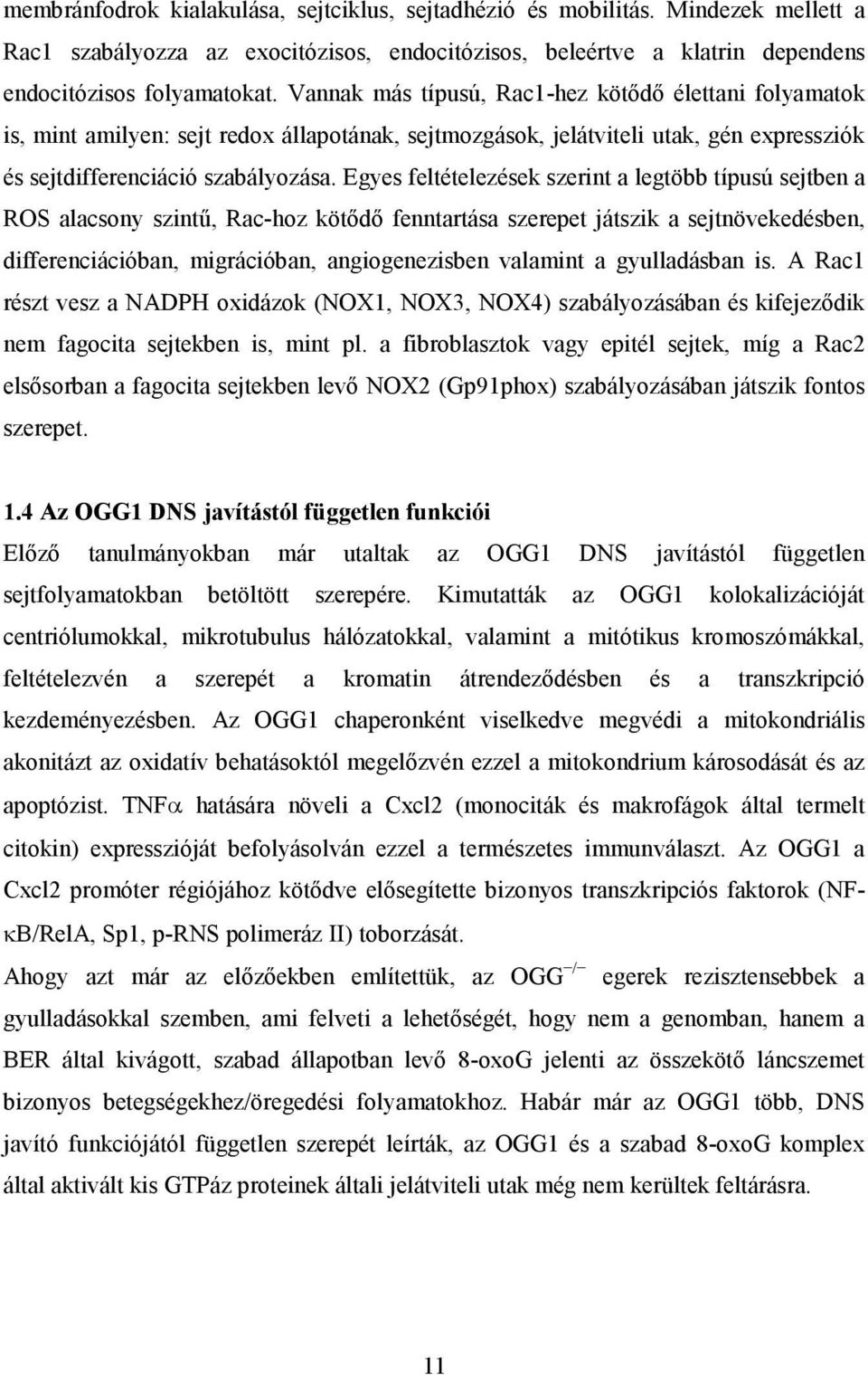 Egyes feltételezések szerint a legtöbb típusú sejtben a ROS alacsony szintű, Rac-hoz kötődő fenntartása szerepet játszik a sejtnövekedésben, differenciációban, migrációban, angiogenezisben valamint a