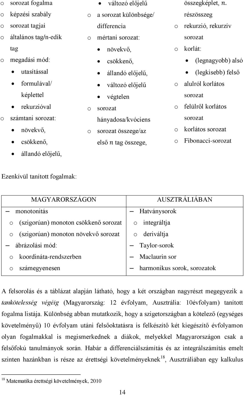 A sorozatok tanítása a magyar és egy angol tanítási nyelvű ország  tantervében SZAKDOLGOZAT. Laszák Nikolett. Matematika tanár szak - PDF Free  Download