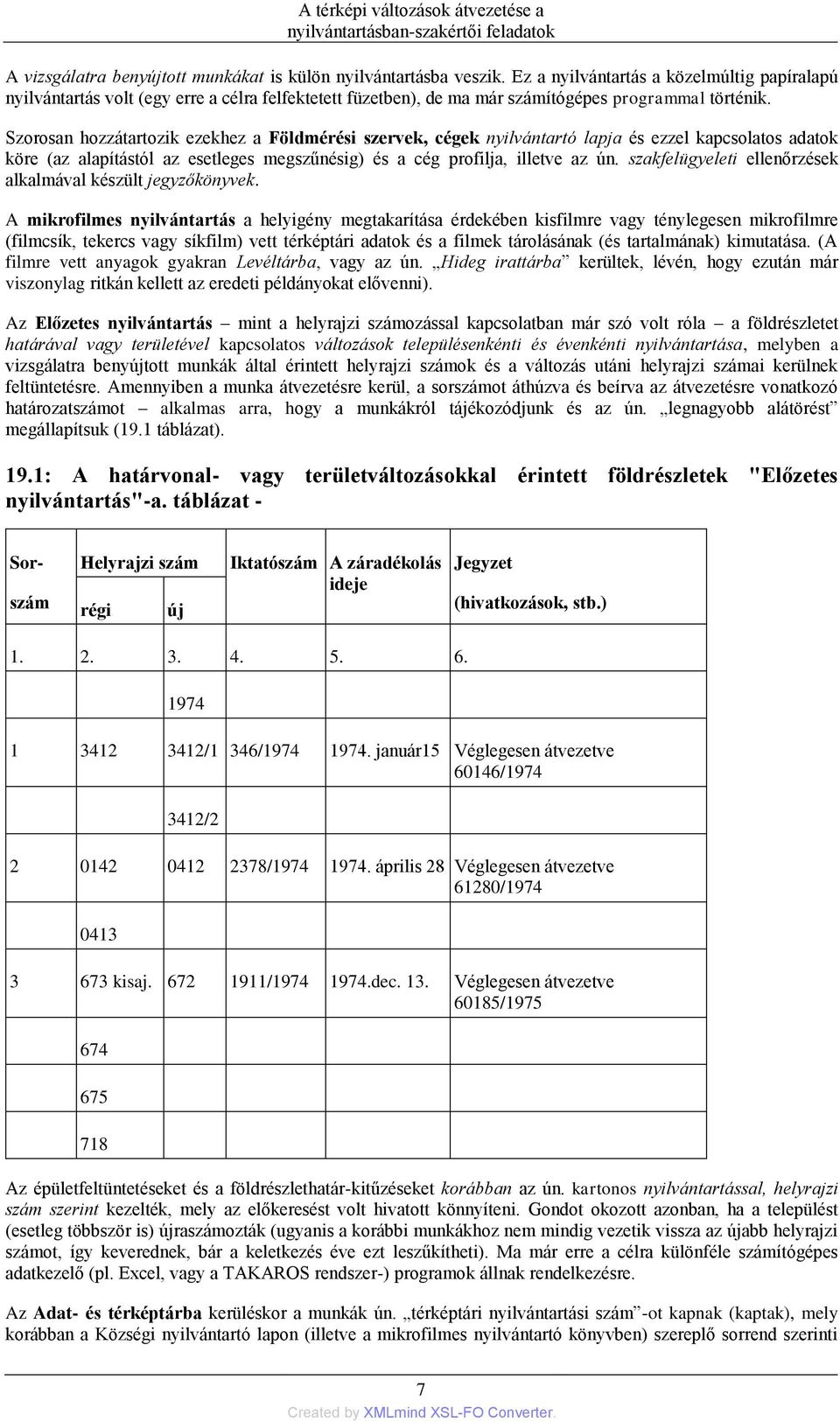 Szorosan hozzátartozik ezekhez a Földmérési szervek, cégek nyilvántartó lapja és ezzel kapcsolatos adatok köre (az alapítástól az esetleges megszűnésig) és a cég profilja, illetve az ún.