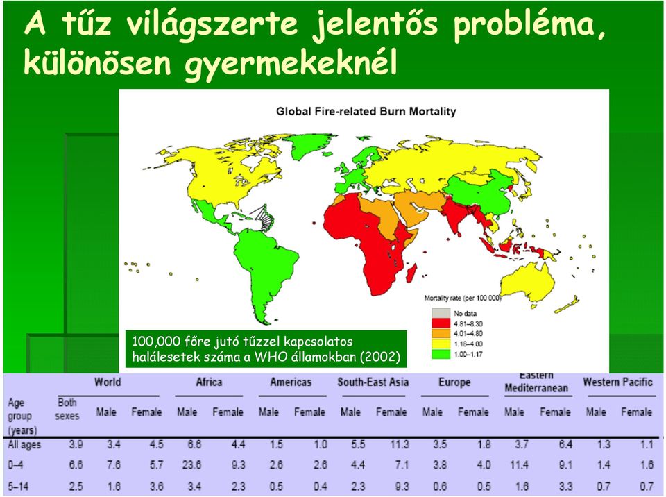 100,000 főre jutó tűzzel