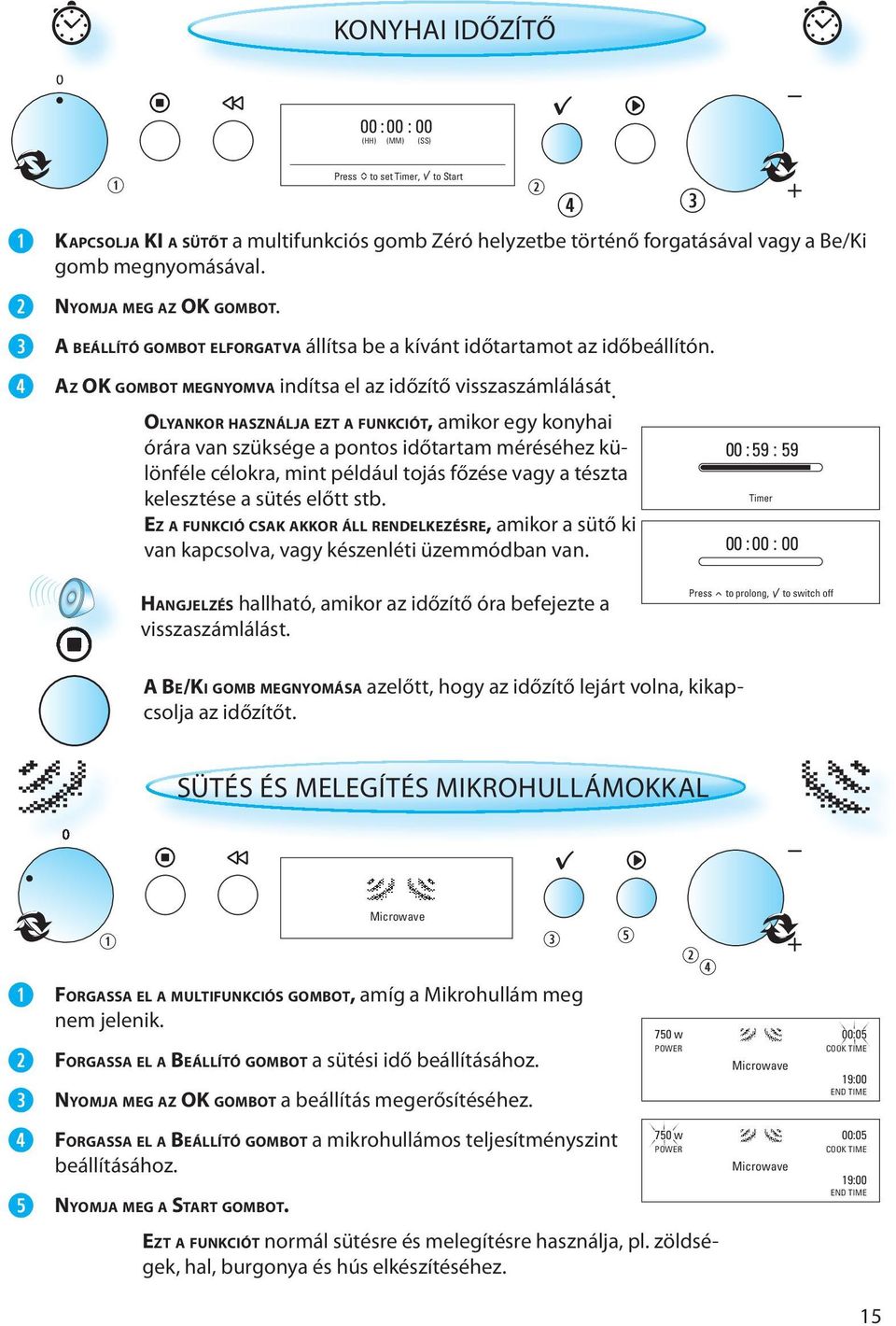 OLYANKOR HASZNÁLJA EZT A FUNKCIÓT, amikor egy konyhai órára van szüksége a pontos időtartam méréséhez különféle célokra, mint például tojás főzése vagy a tészta kelesztése a sütés előtt stb.