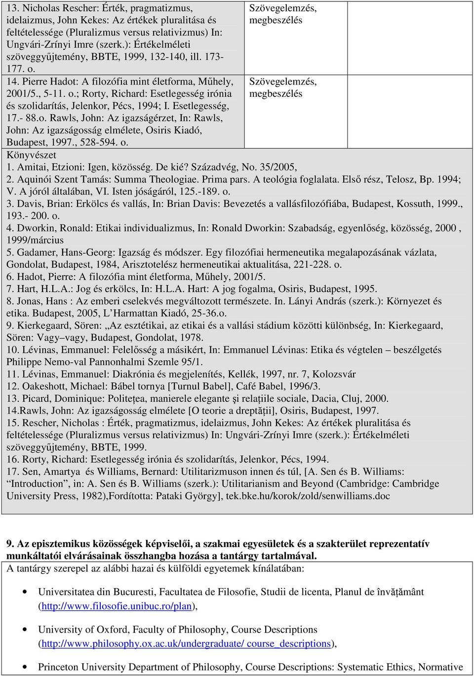 Esetlegesség, 17.- 88.o. Rawls, John: Az igazságérzet, In: Rawls, John: Az igazságosság elmélete, Osiris Kiadó, Budapest, 1997., 528-594. o. Könyvészet 1. Amitai, Etzioni: Igen, közösség. De kié?