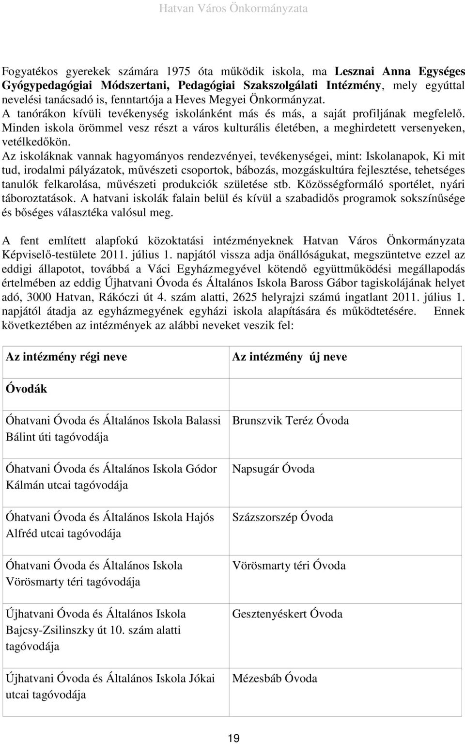 Minden iskola örömmel vesz részt a város kulturális életében, a meghirdetett versenyeken, vetélkedőkön.