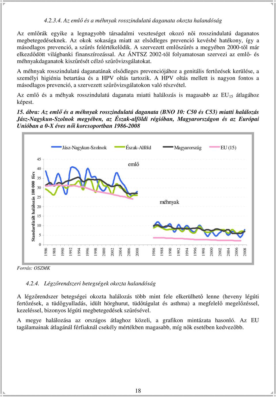 A szervezett emlıszőrés a megyében 2000-tıl már elkezdıdött világbanki finanszírozással. Az ÁNTSZ 2002-tıl folyamatosan szervezi az emlı- és méhnyakdaganatok kiszőrését célzó szőrıvizsgálatokat.