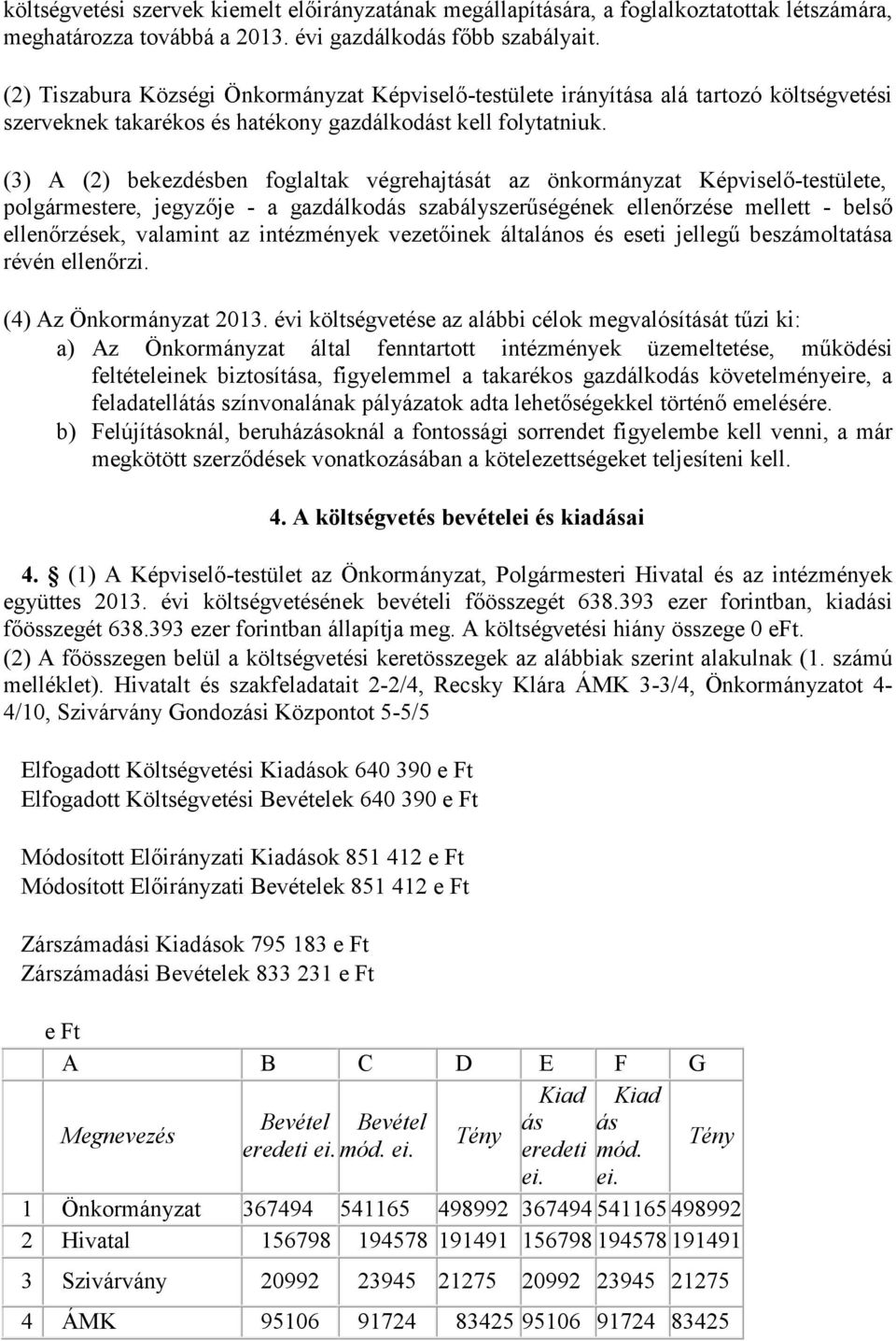 (3) A (2) bekezdésben foglaltak végrehajtását az önkormányzat Képviselő-testülete, polgármestere, jegyzője - a gazdálkodás szabályszerűségének ellenőrzése mellett - belső ellenőrzések, valamint az