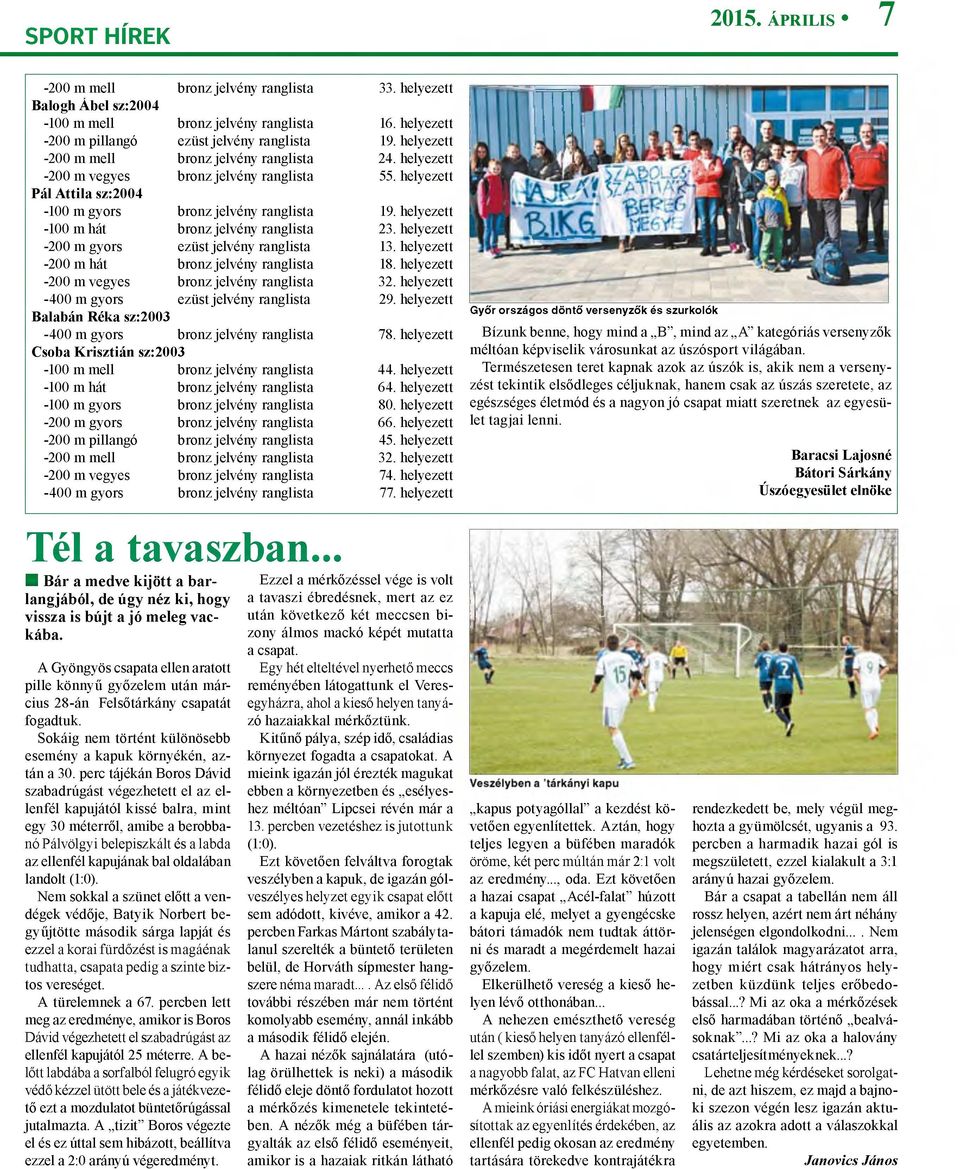 helyezett -100 m hát bronz jelvény ranglista 23. helyezett -200 m gyors ezüst jelvény ranglista 13. helyezett -200 m hát bronz jelvény ranglista 18. helyezett -200 m vegyes bronz jelvény ranglista 32.