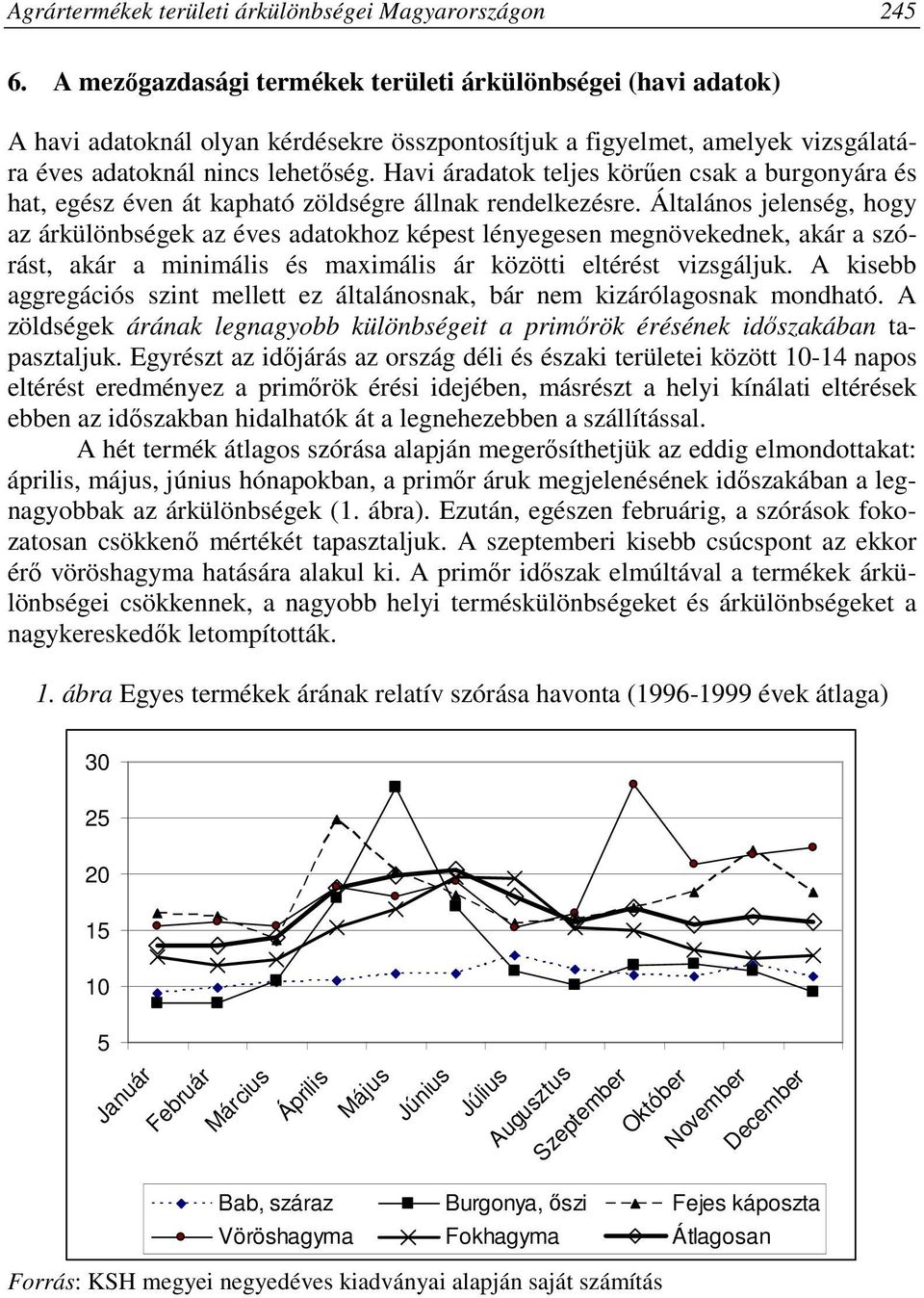 Havi áradatok teljes körően csak a burgonyára és hat, egész éven át kapható zöldségre állnak rendelkezésre.