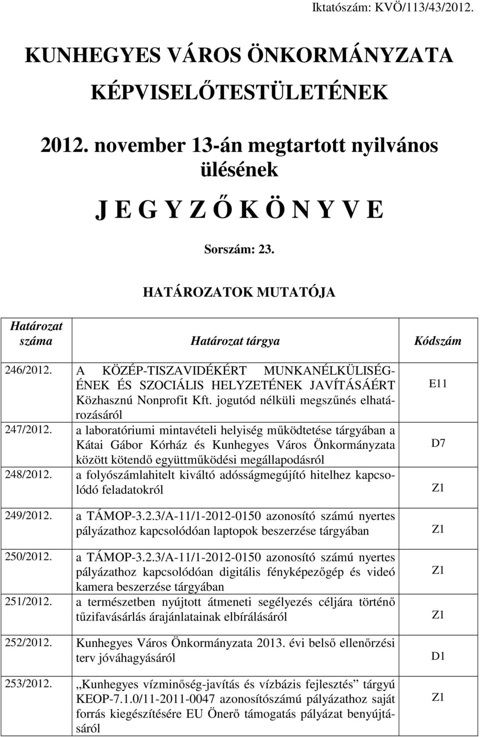 jogutód nélküli megszűnés elhatározásáról 247/2012.