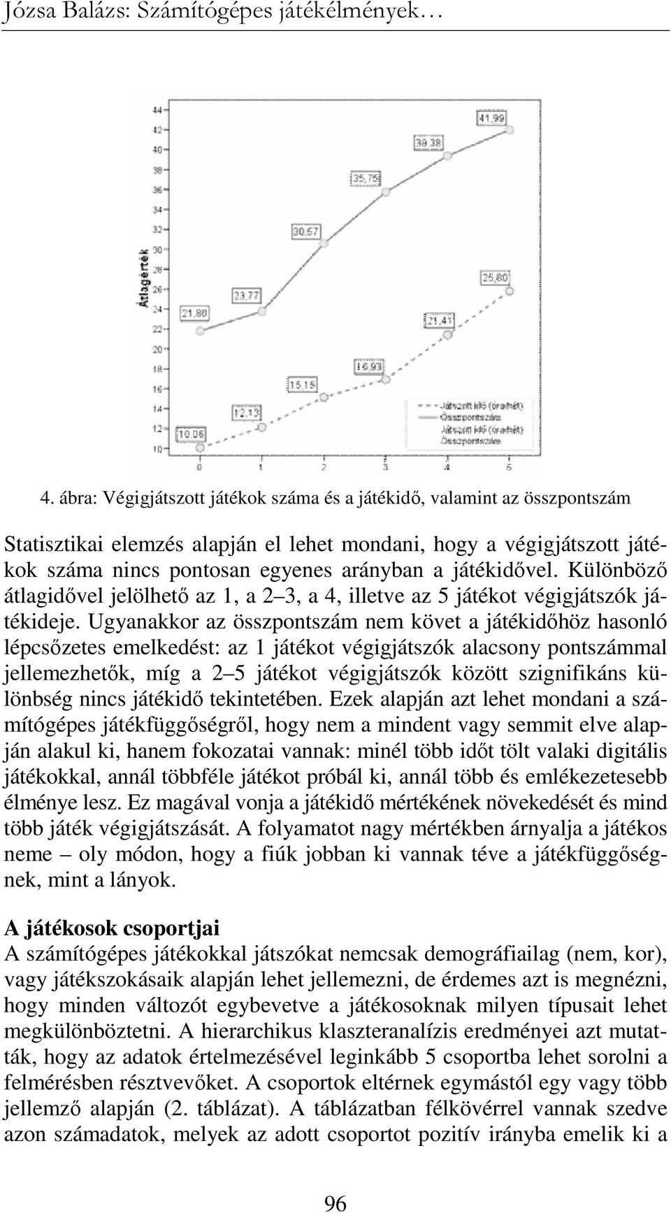 játékidıvel. Különbözı átlagidıvel jelölhetı az 1, a 2 3, a 4, illetve az 5 játékot végigjátszók játékideje.
