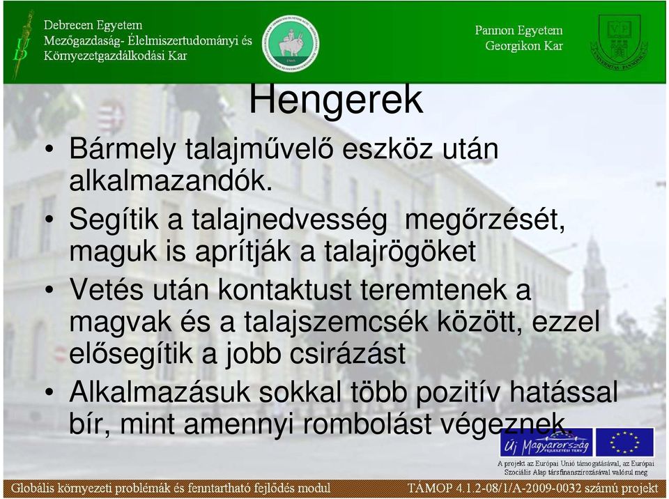 után kontaktust teremtenek a magvak és a talajszemcsék között, ezzel