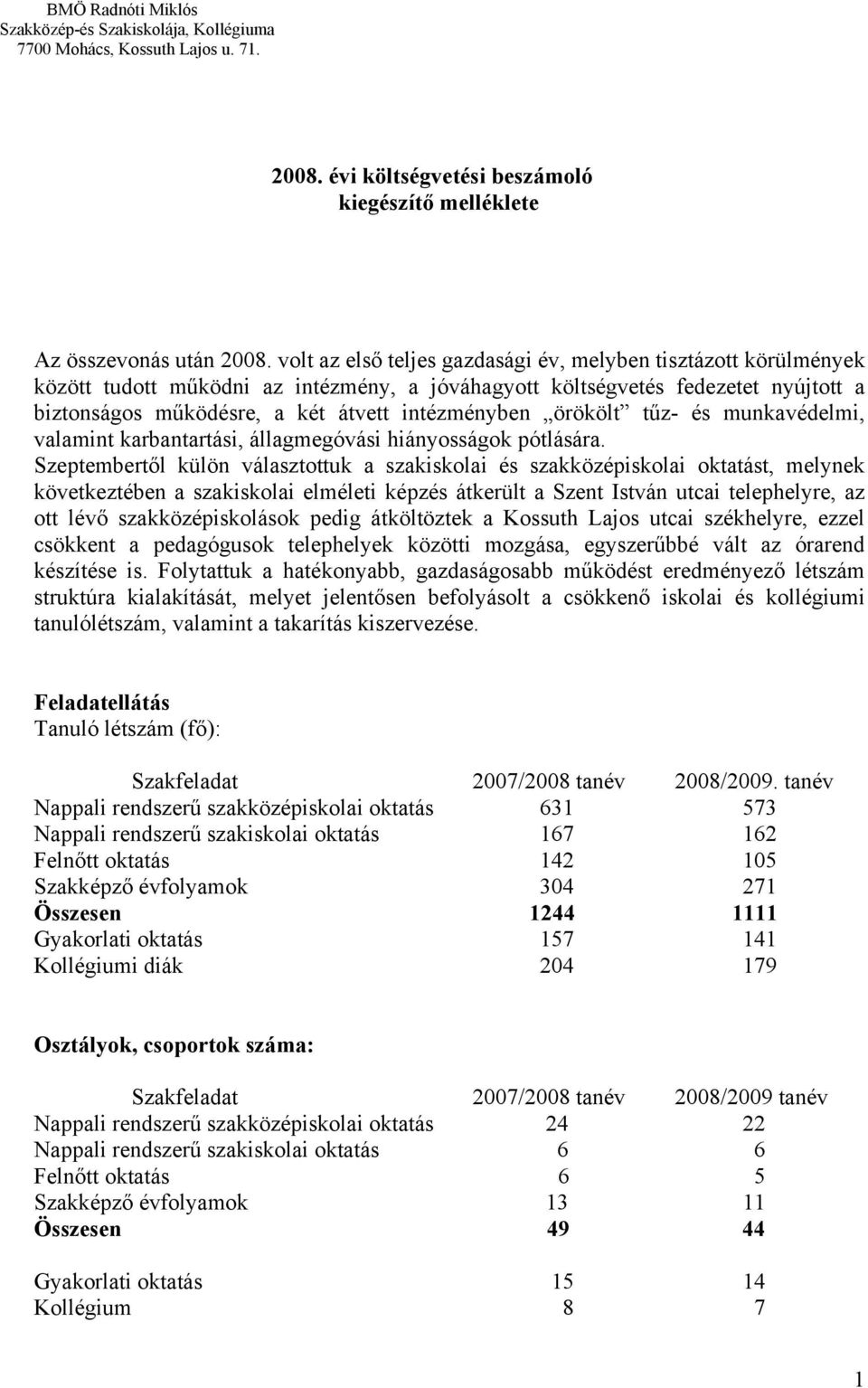 örökölt tűz- és munkavédelmi, valamint karbantartási, állagmegóvási hiányosságok pótlására.