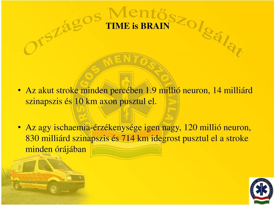 el. Az agy ischaemia-érzékenysége igen nagy, 120 millió
