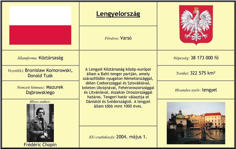Csehországgal és Szlovákiával, keleten Ukrajnával, Fehéroroszországgal és Litvániával, északon Oroszországgal határos.